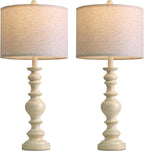 BOBOMOMO Antique White Table Lamps Set of 2