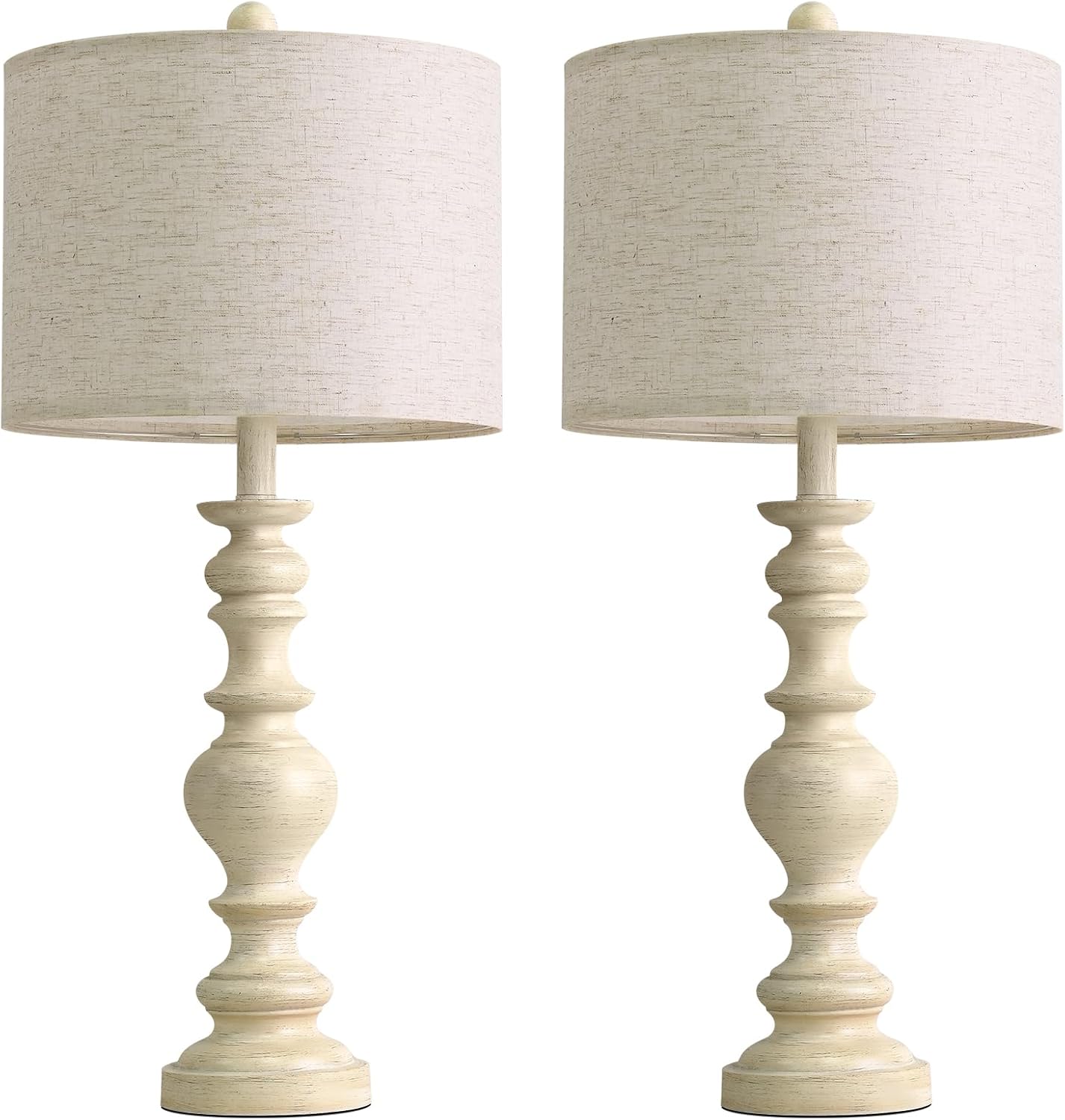 BOBOMOMO Antique White Table Lamps Set of 2