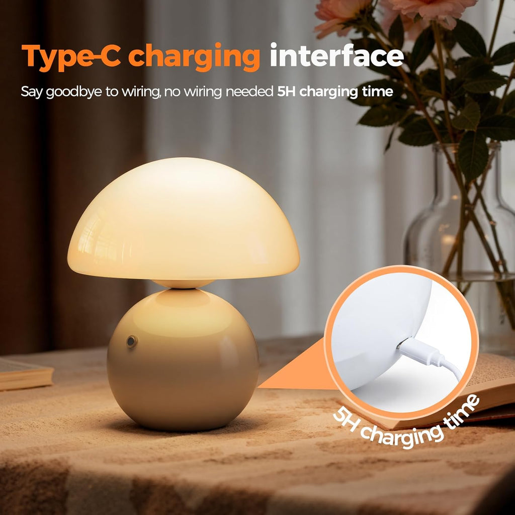 NIORSUN Wireless Mushroom Table Lamp