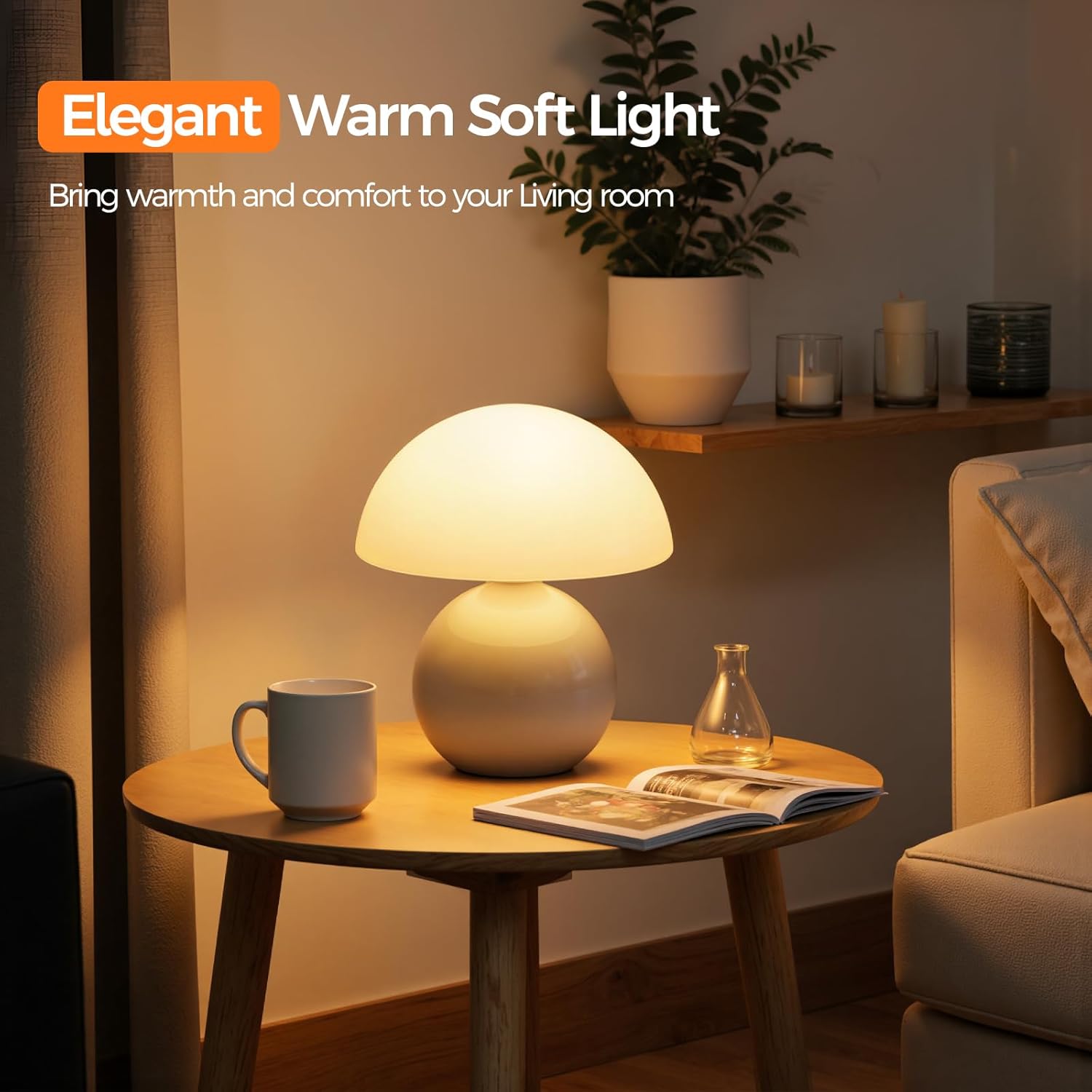 NIORSUN Wireless Mushroom Table Lamp