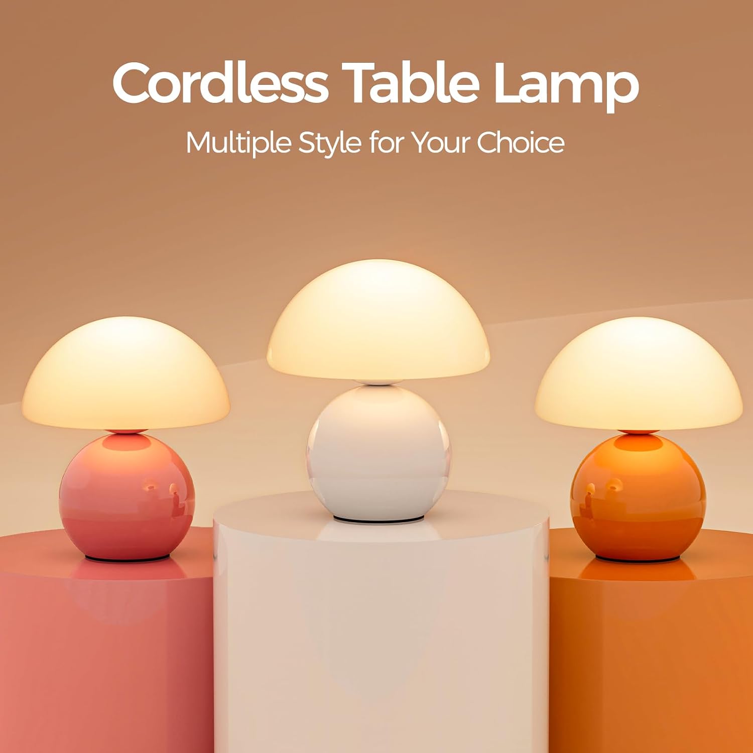 NIORSUN Wireless Mushroom Table Lamp