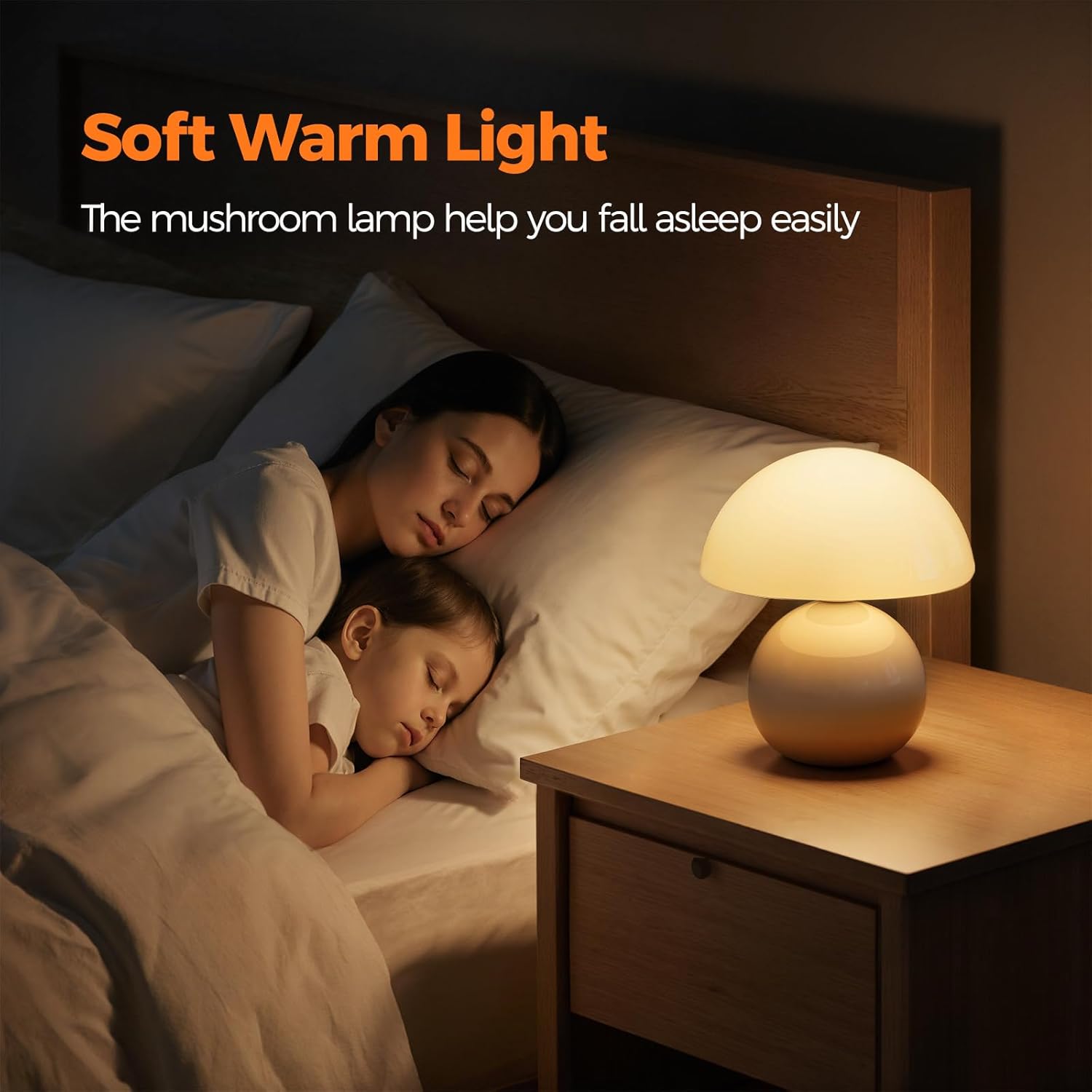 NIORSUN Wireless Mushroom Table Lamp