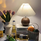 Ceramic Pleated Bedside Table Lamp