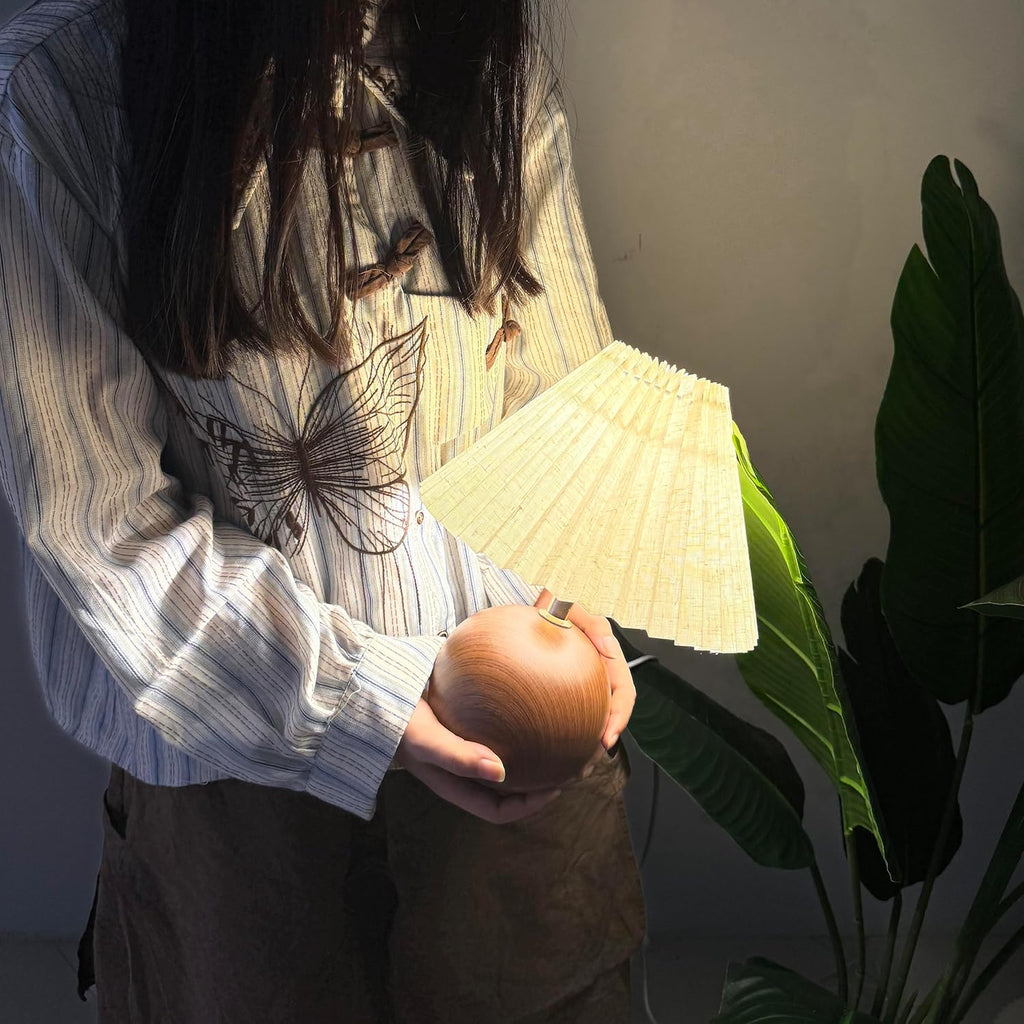 Ceramic Pleated Bedside Table Lamp