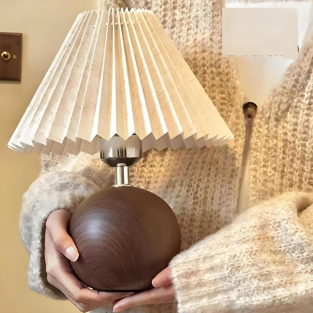 Ceramic Pleated Bedside Table Lamp