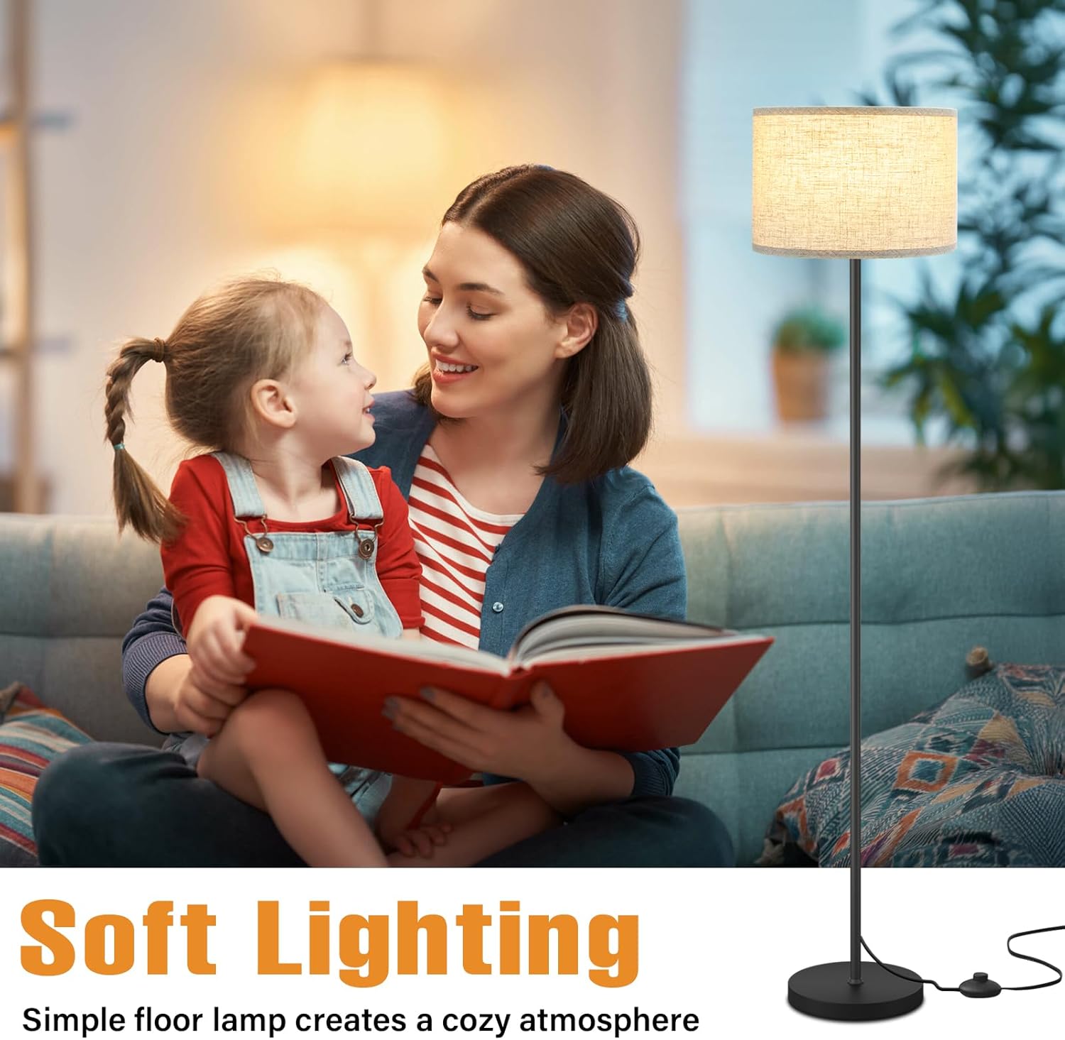 Ambimall Modern Floor Lamp with Shade