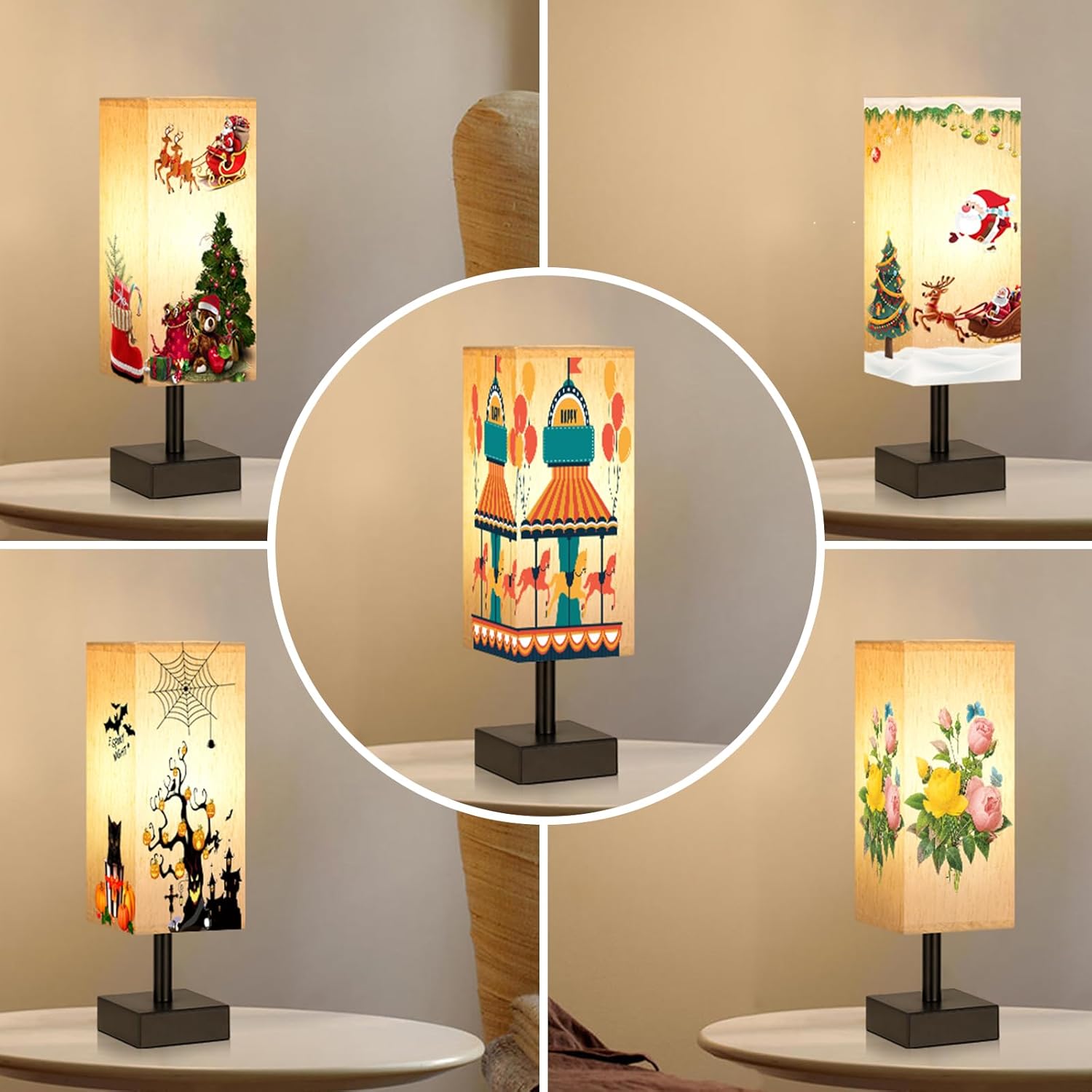 aooshine Small Bedside Table Lamp