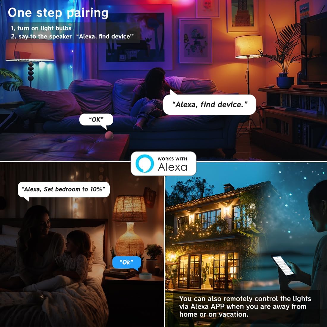 UCB Smart Color Changing LED Light Bulbs (4-Pack)