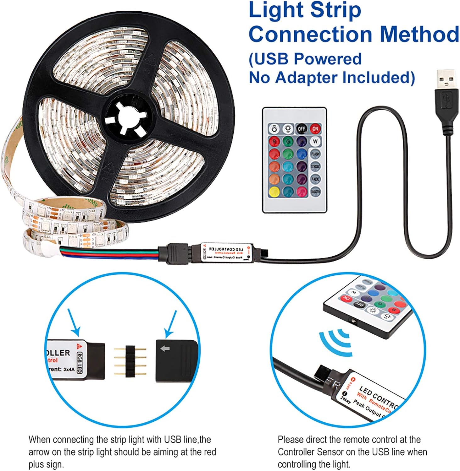 RGB LED Strip Lights 10FT