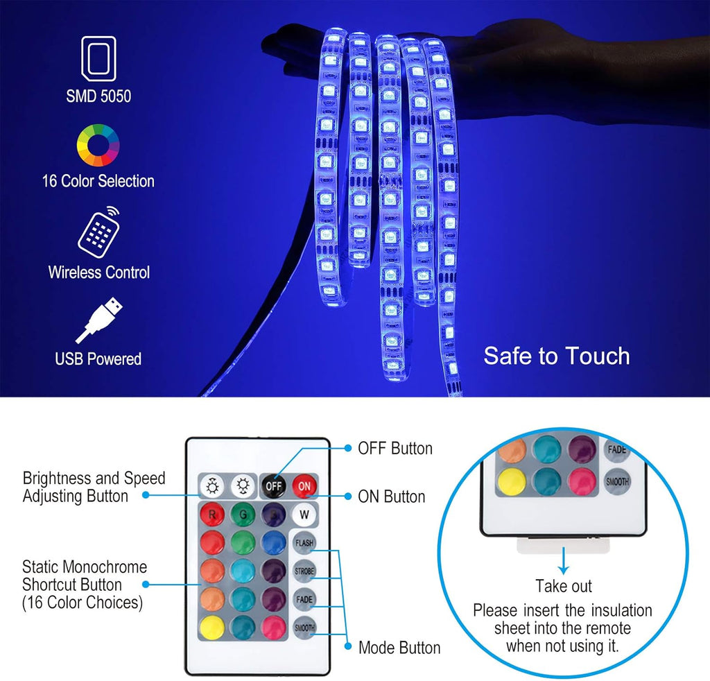 RGB LED Strip Lights 10FT