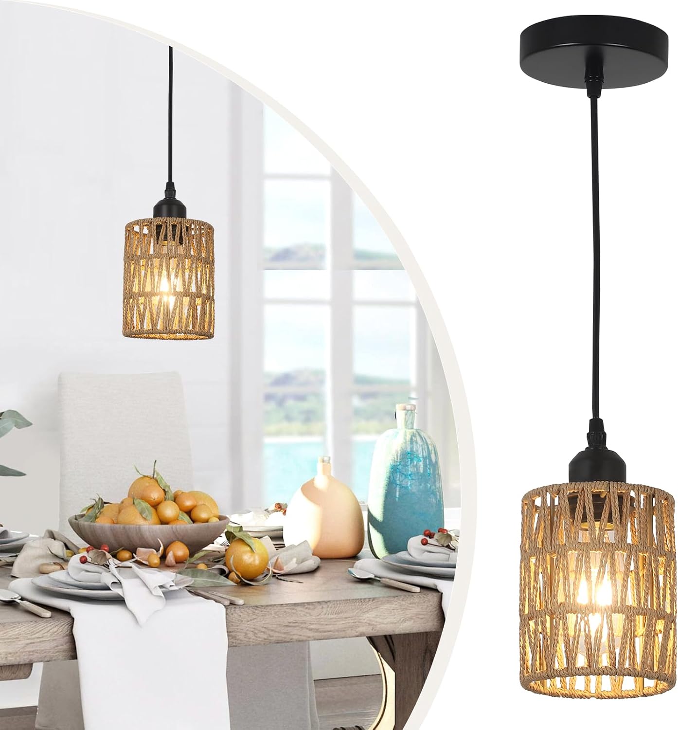 LAMSU Rattan Pendant Light