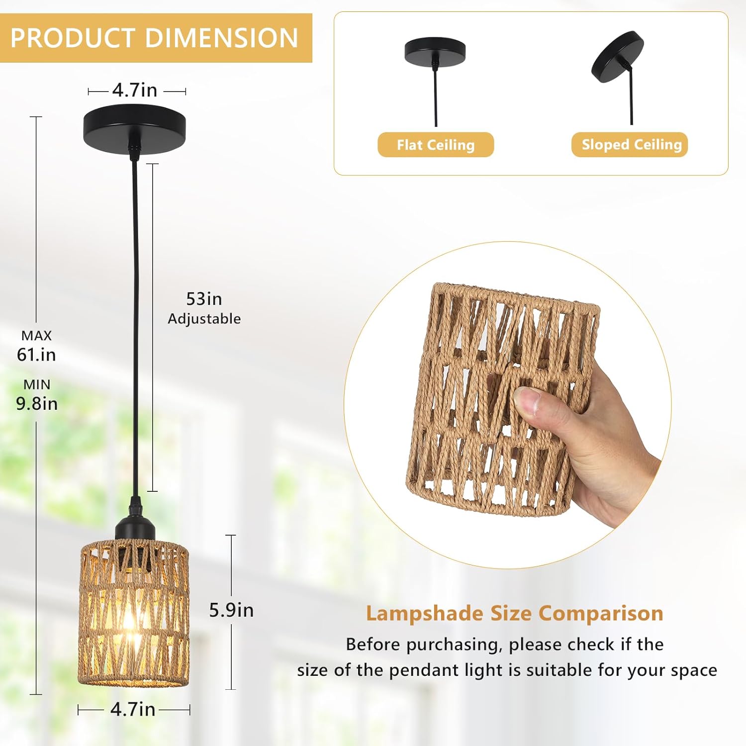 LAMSU Rattan Pendant Light