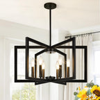 Adjustable Matte Black Chandelier