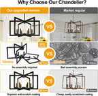 Adjustable Matte Black Chandelier