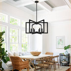 Adjustable Matte Black Chandelier