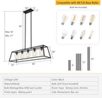 5-Light Farmhouse Kitchen Island Chandelier