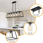 5-Light Farmhouse Kitchen Island Chandelier