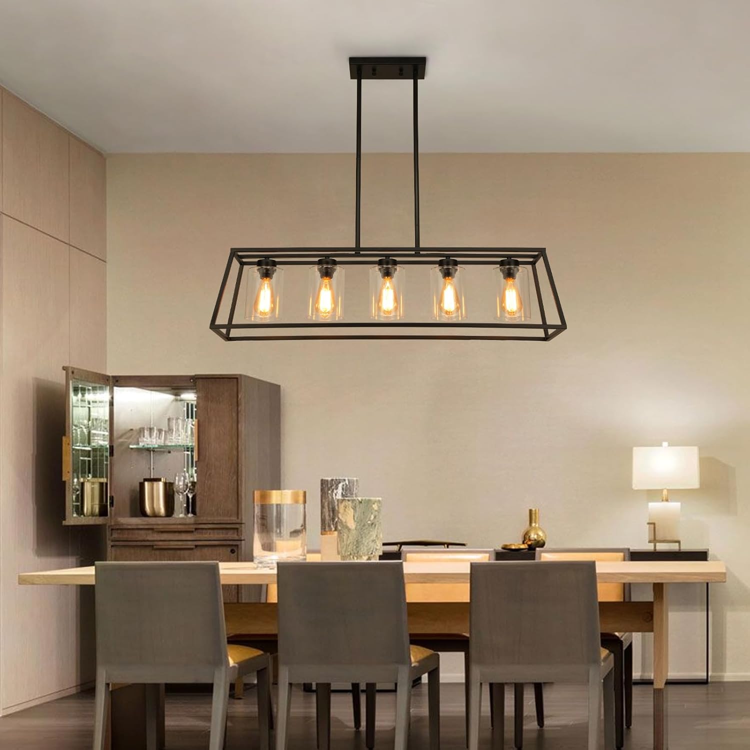 5-Light Farmhouse Kitchen Island Chandelier