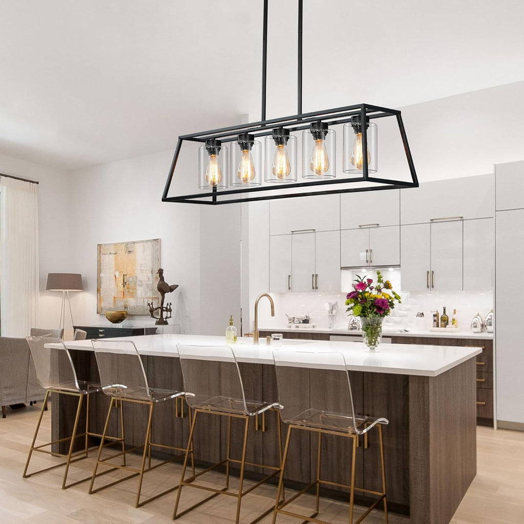 5-Light Farmhouse Kitchen Island Chandelier
