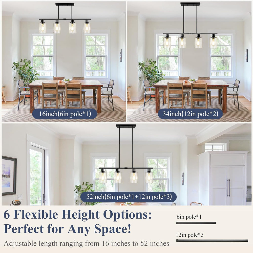 4-Light Farmhouse Kitchen Island Chandelier