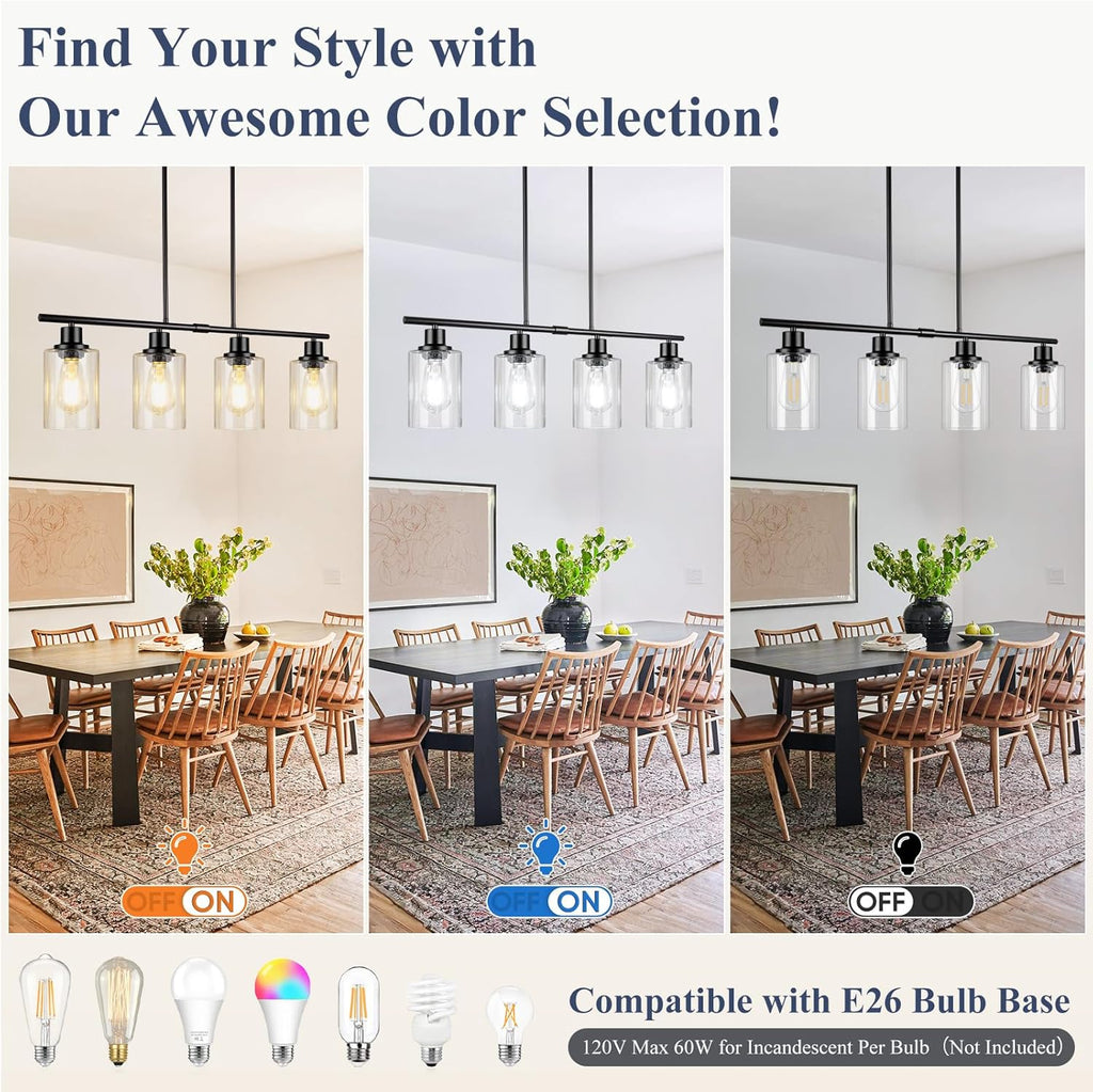 4-Light Farmhouse Kitchen Island Chandelier