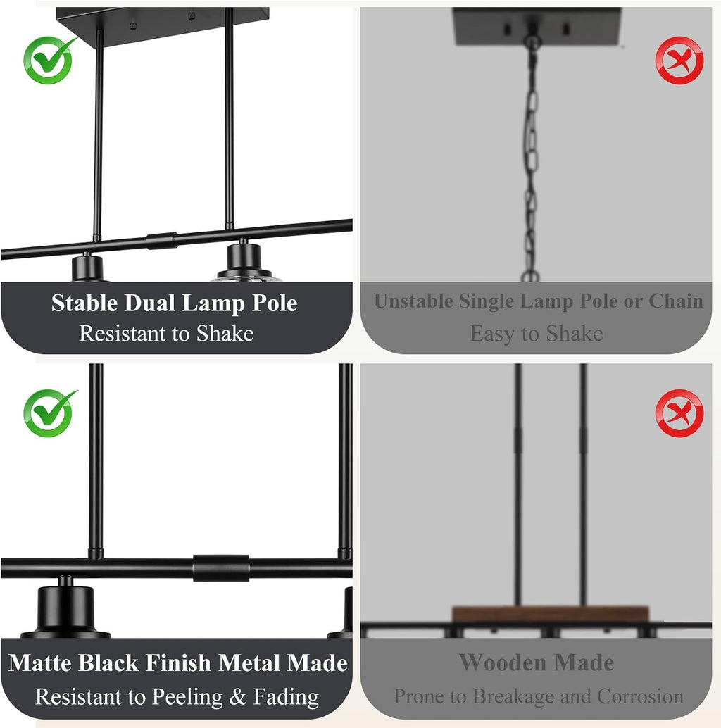4-Light Farmhouse Kitchen Island Chandelier